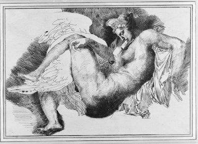 Leda, nach einer Zeichnung von Michelangelo Buonarroti (1475-1564), 1822 von Theodore Gericault